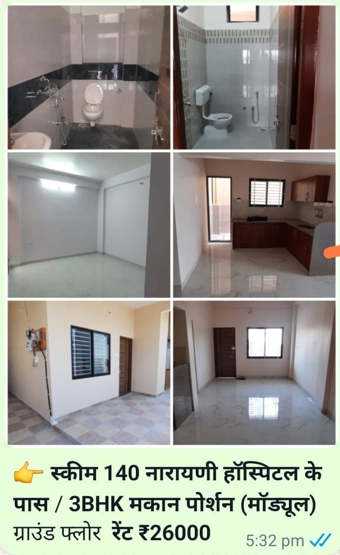 3 BHK House for Rent in , Scheme 140, Indore